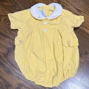 Little English Yellow Corduroy Bee Bubble with White Collar